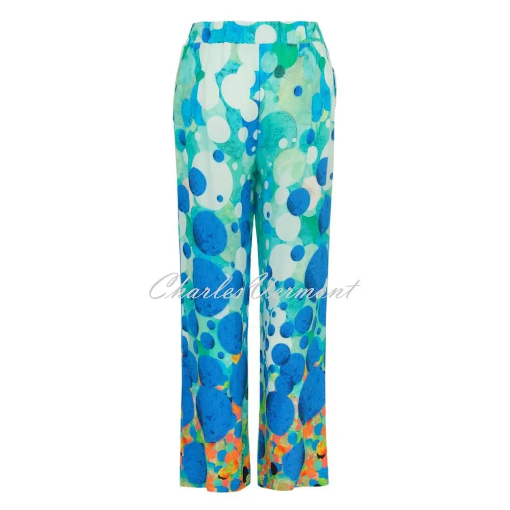 Dolcezza 'Big Angel Fish Mosaic' Drawstring Wide Leg Trouser - Style 24625