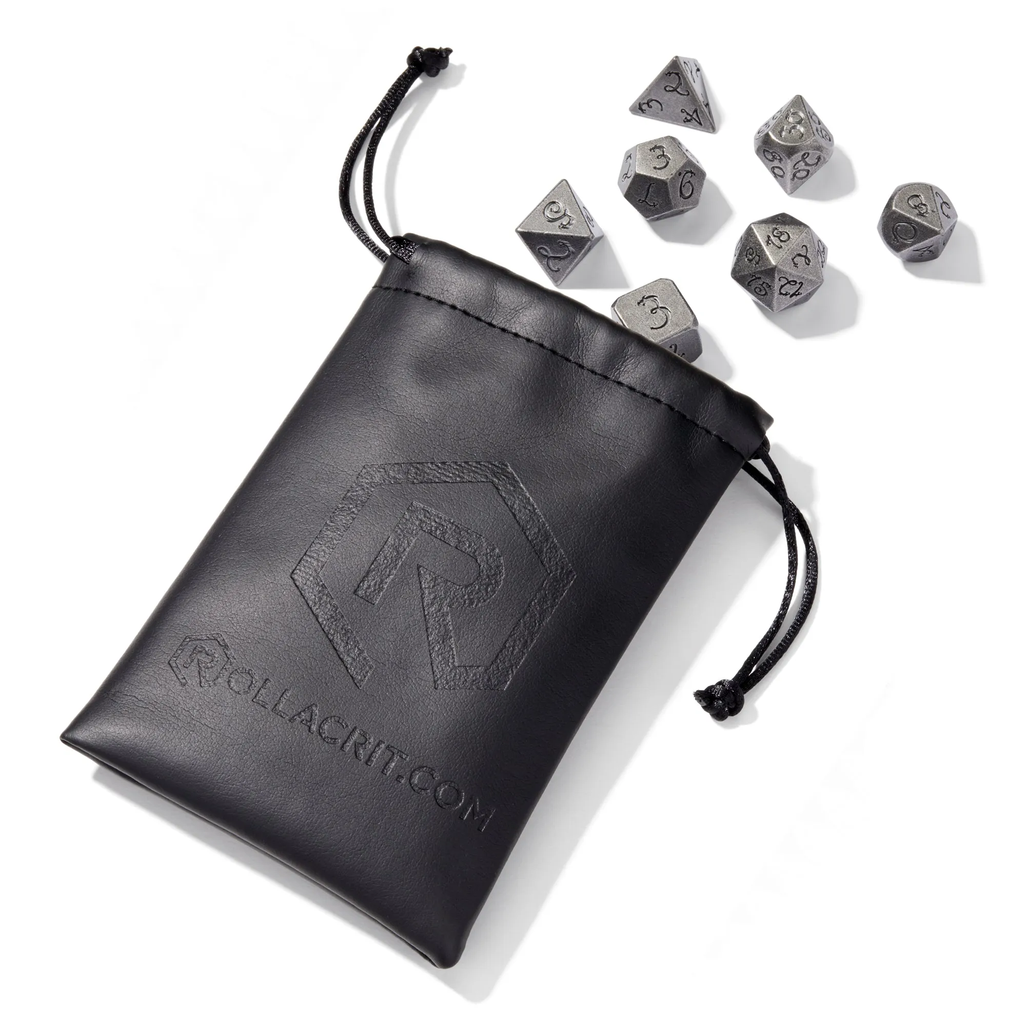 Dwarven Mines Silver Colored Metal 7pc Dice Set