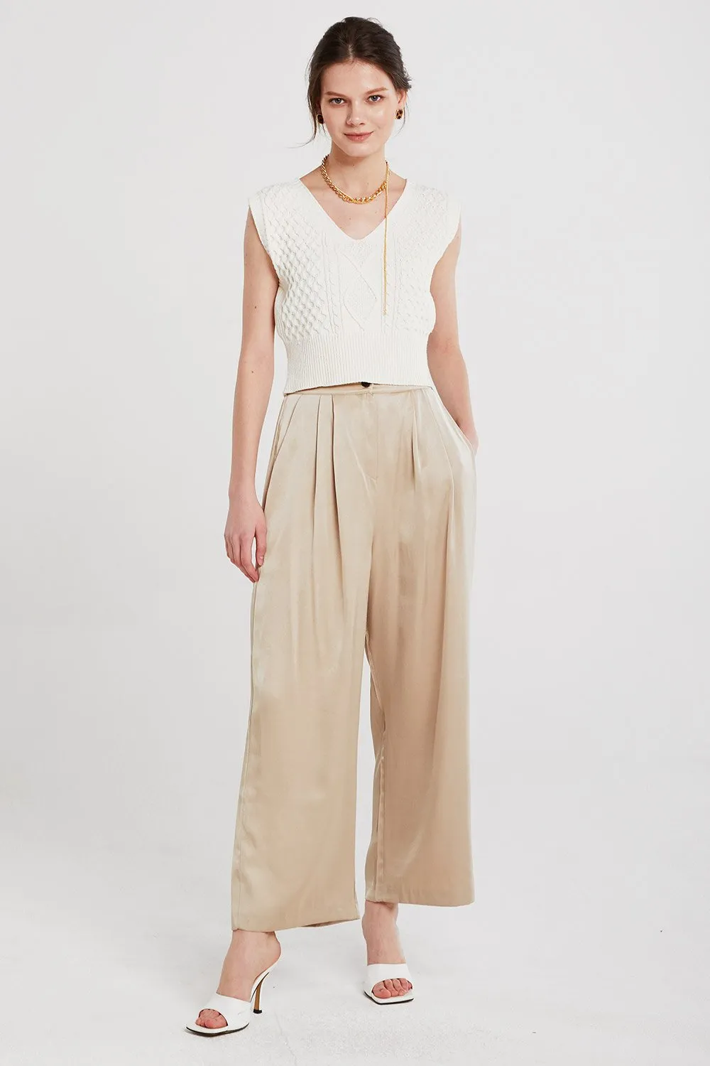 Elena Pintuck Flare Leg Pants