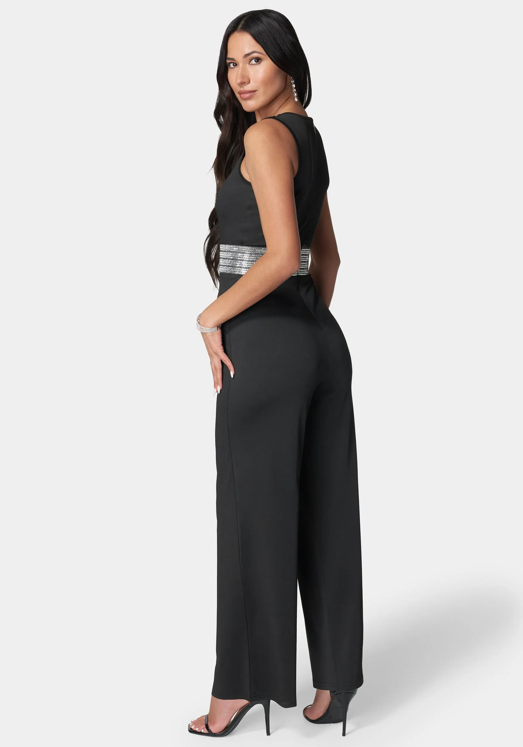 Embellished Wide Leg Jumpsuit