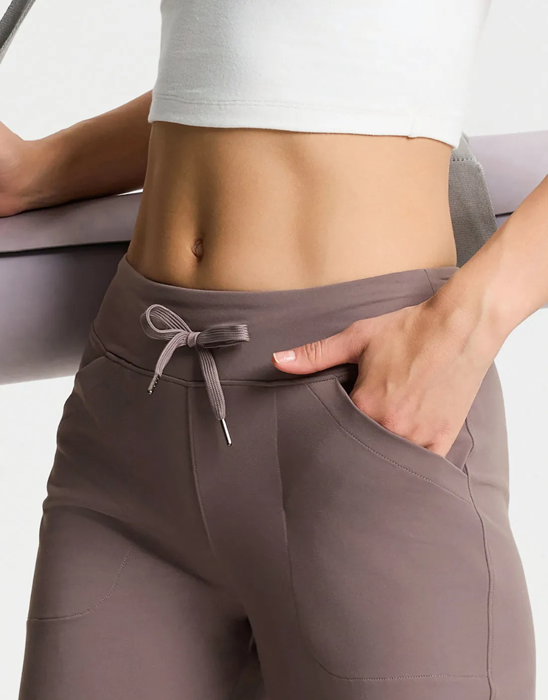 Essential Wide Leg Yoga Pants (Taupe)