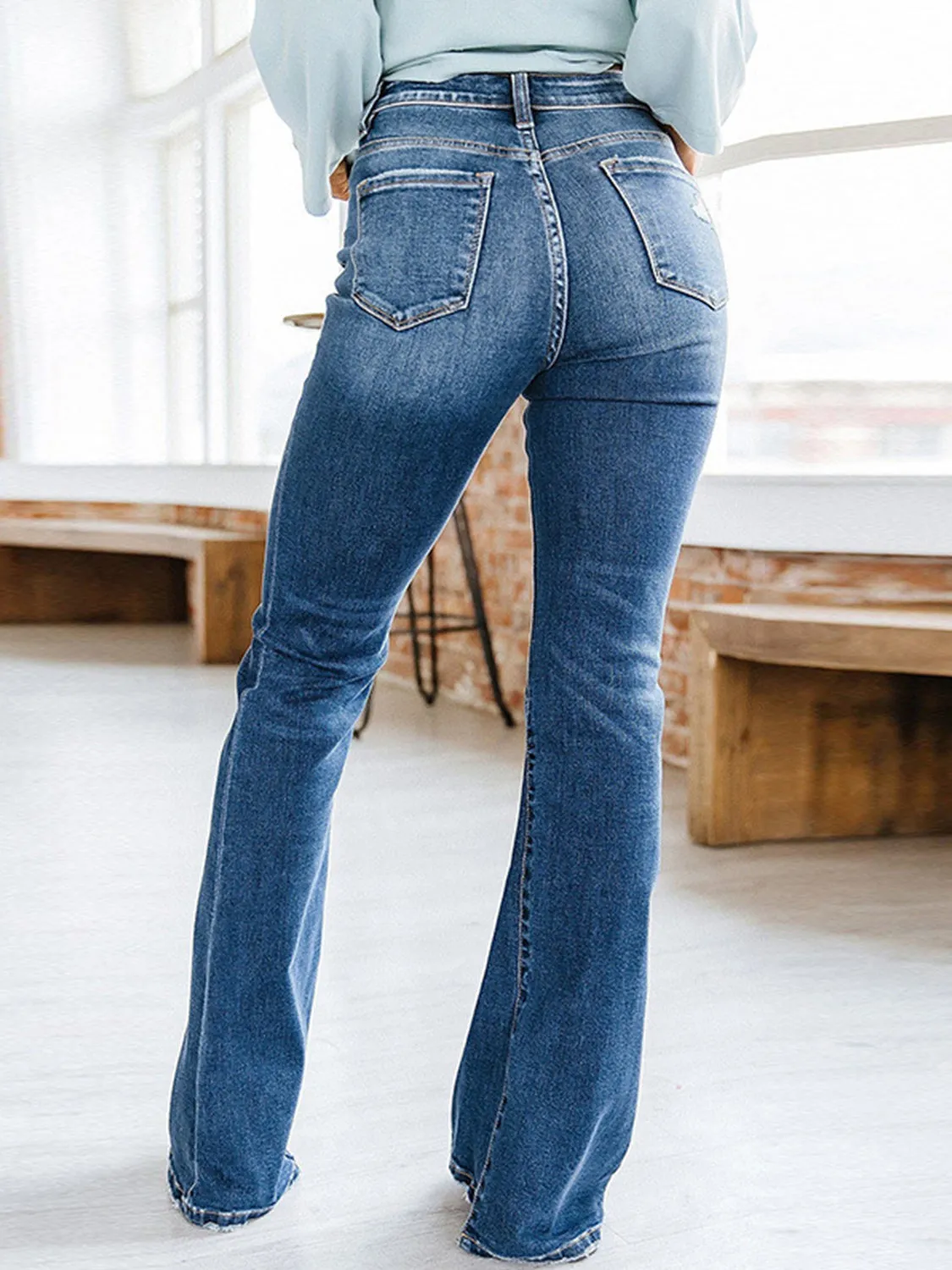 Explore More  Collection - Cat's Whiskers Bootcut Jeans with Pockets