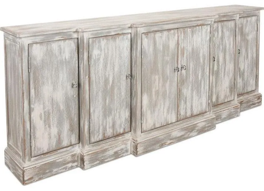 Farmhouse Grey Waterfall Front Credenza