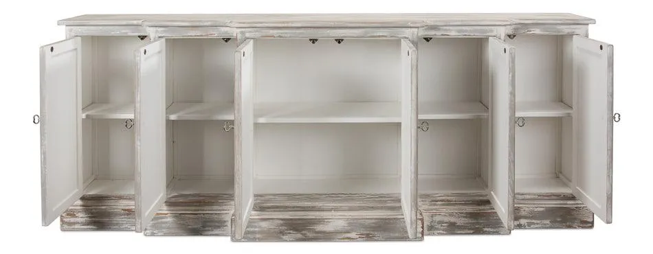 Farmhouse Grey Waterfall Front Credenza