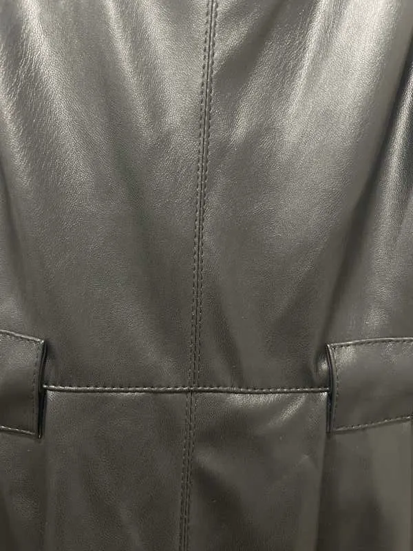 Faux Leather Zip Up Dress