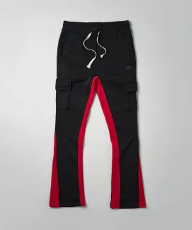 Flare Fleece Sweatpants - Black And Red