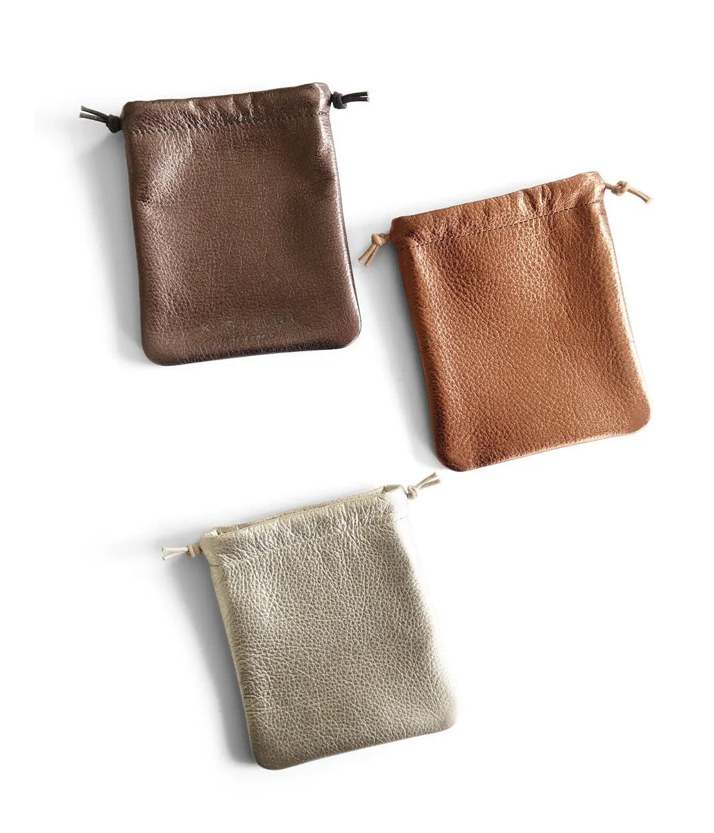 Flat Drawstring Pouch | Pewter