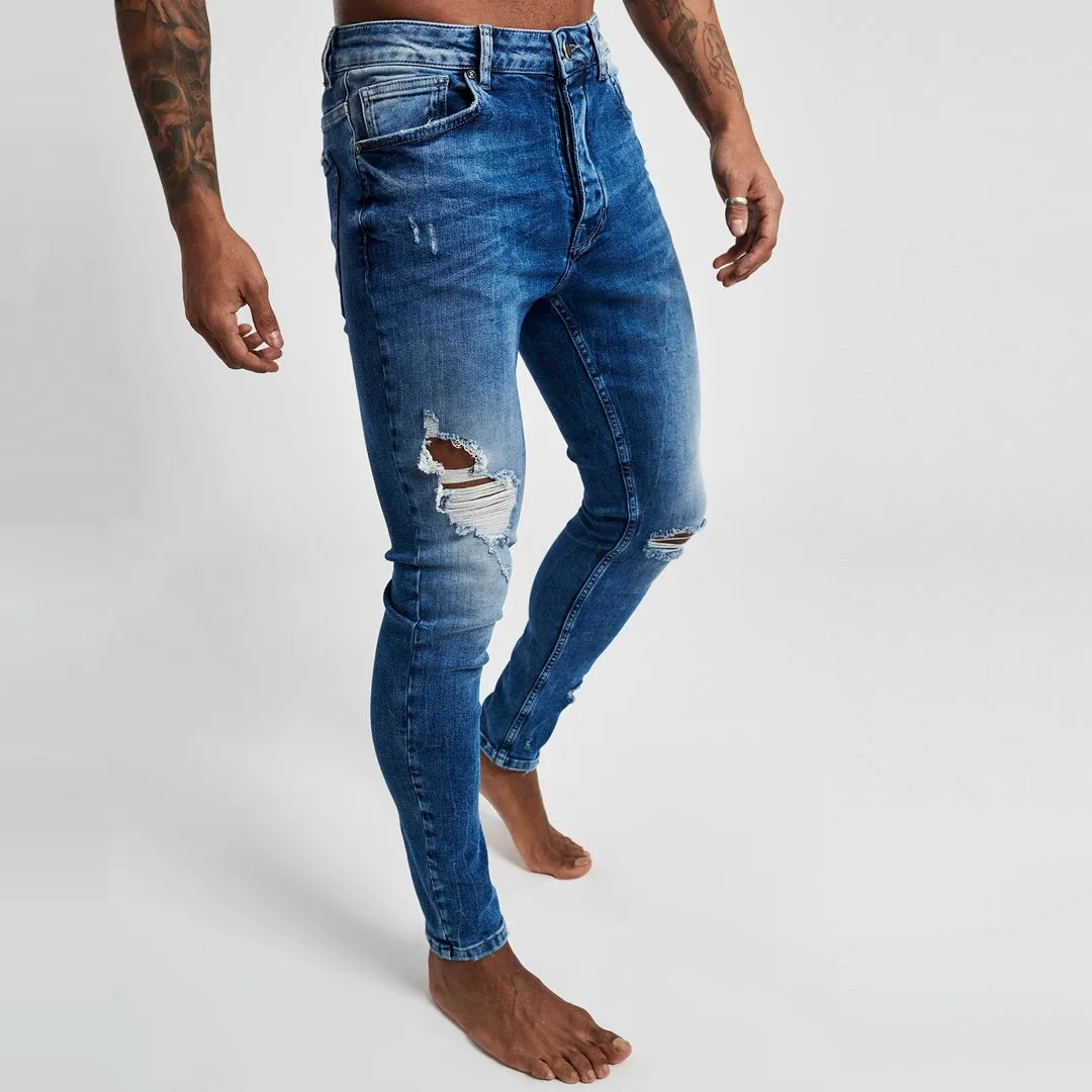 GK Denim Anton Jeans Rip And Repair - Mid Wash