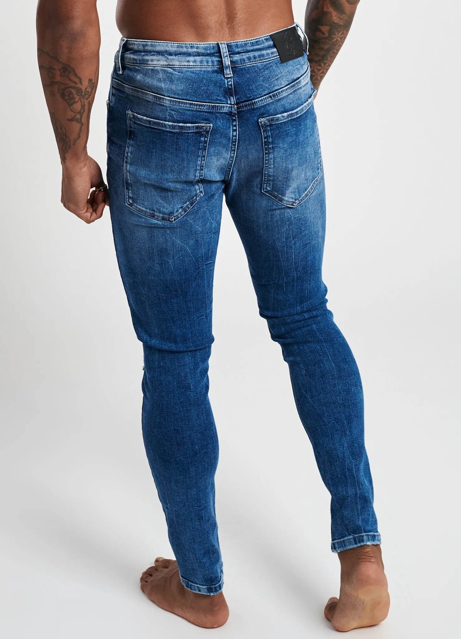 GK Denim Anton Jeans Rip And Repair - Mid Wash