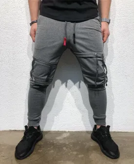 Gray Ribbons Jogger Pant B124 Streetwear Jogger Pants