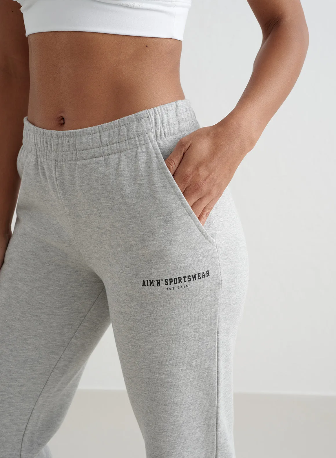 Grey Melange Varsity Classic Sweatpants