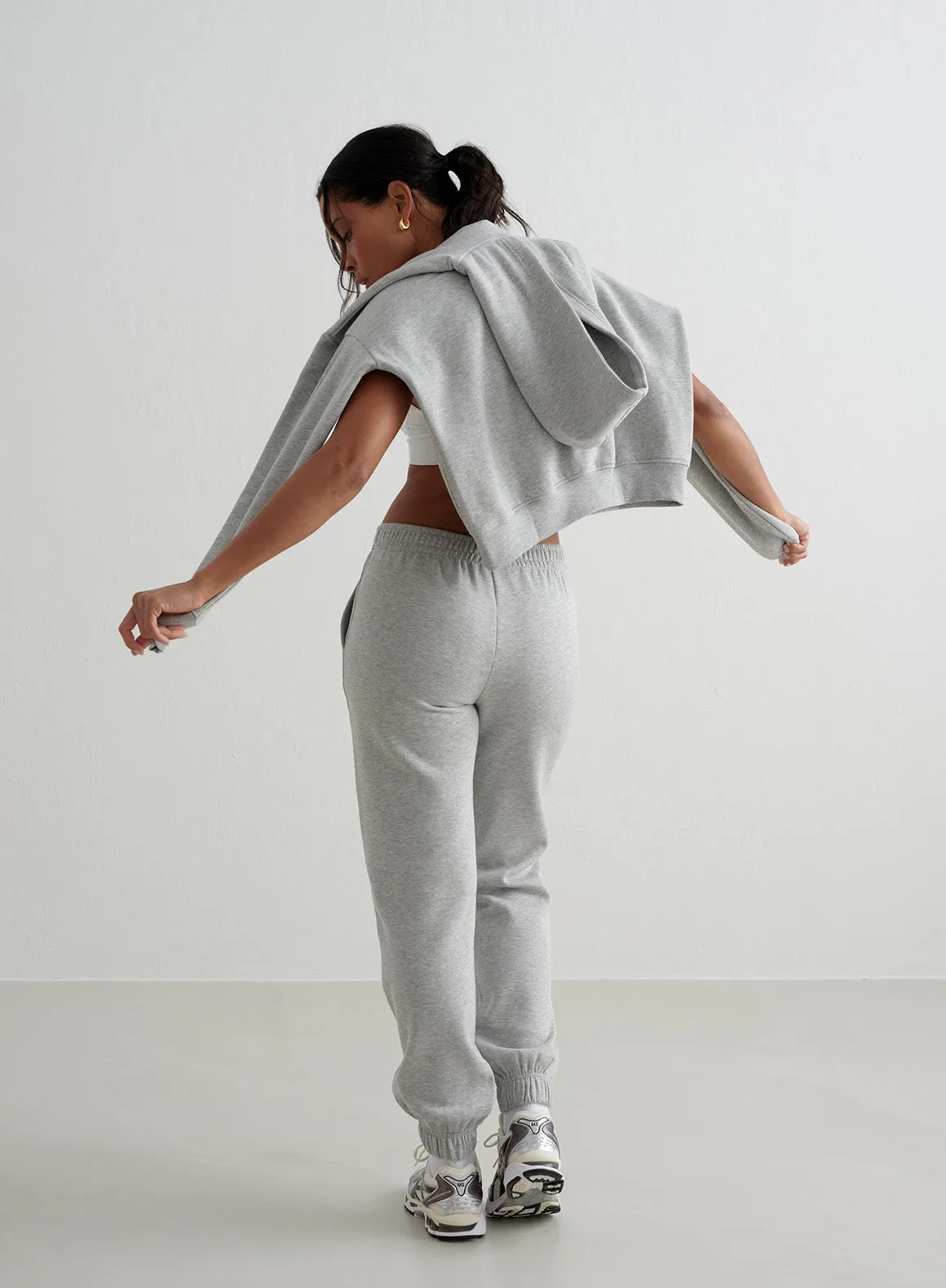 Grey Melange Varsity Classic Sweatpants