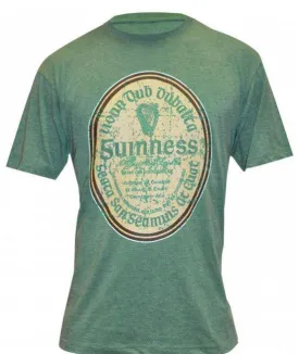 Guinness Green Distressed Gaelic Label Tee