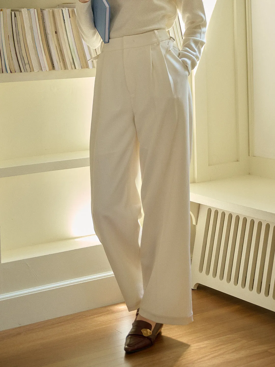 Haley Casual High-waisted Straight Trousers