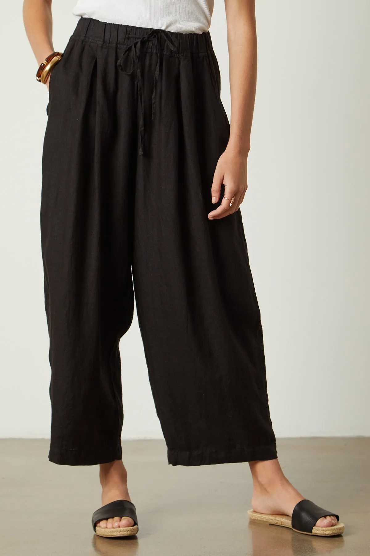 HANNAH LINEN WIDE LEG PANT