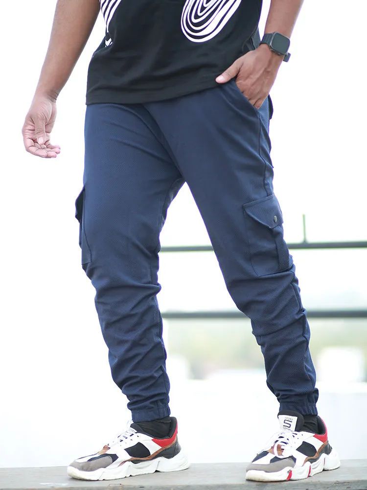 HOG & FOG Ultimate Comfort: Men's Cargo Jogger with RIB, Premium Stitching in Popcorn Fabric - Just 559/- [JOGGER]