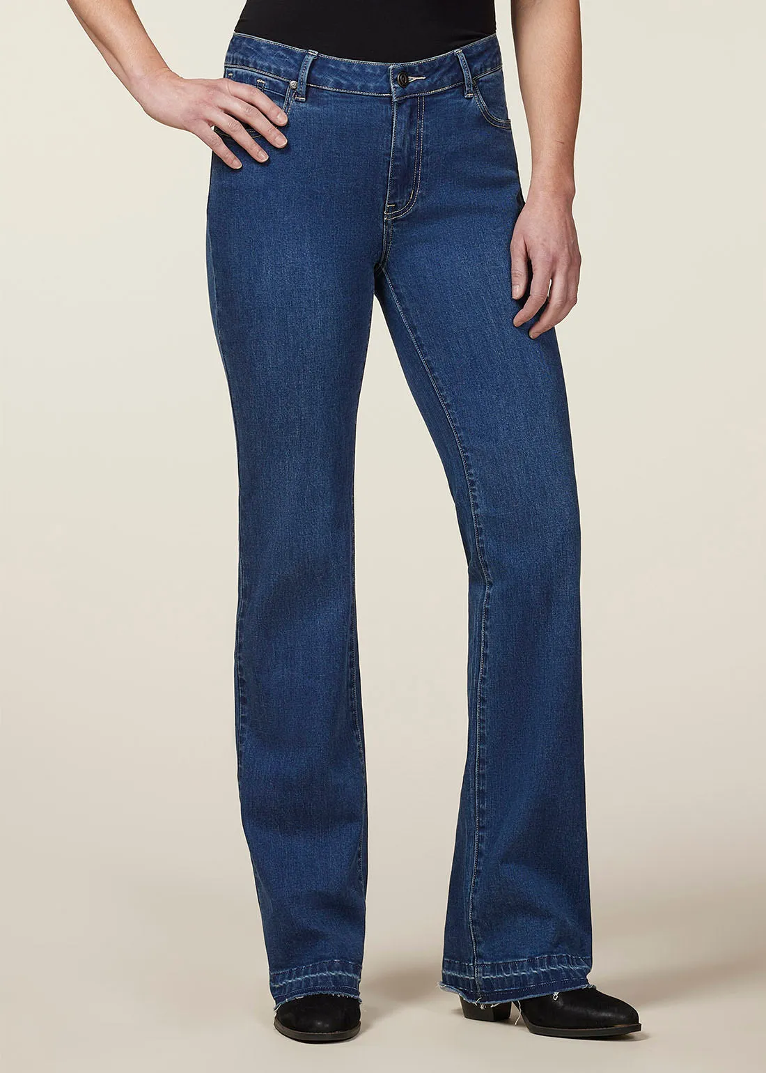 In Motion Bootcut Jean with Raw Hem