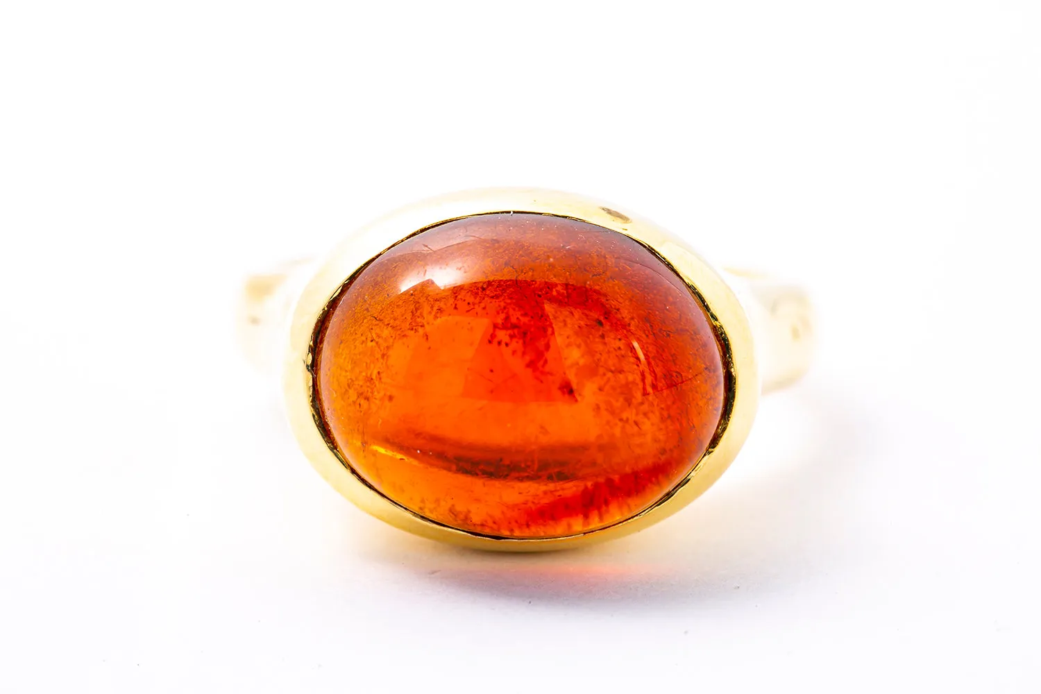 Ippolita Scultura Carnelian Solitaire 18K 750 Yellow Gold Ring Sz 6 1/2