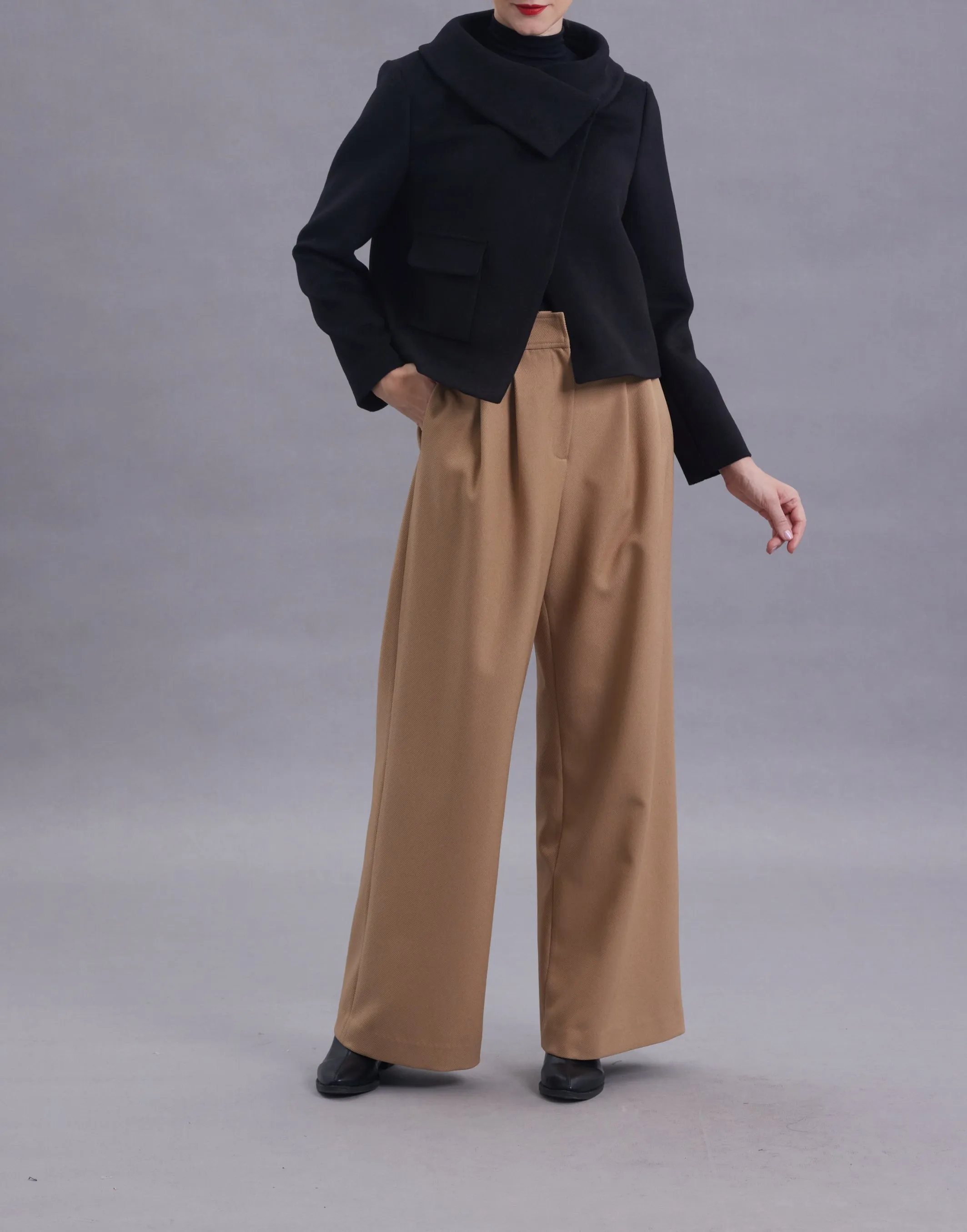 Isa Twill Wide-legged Long Pants