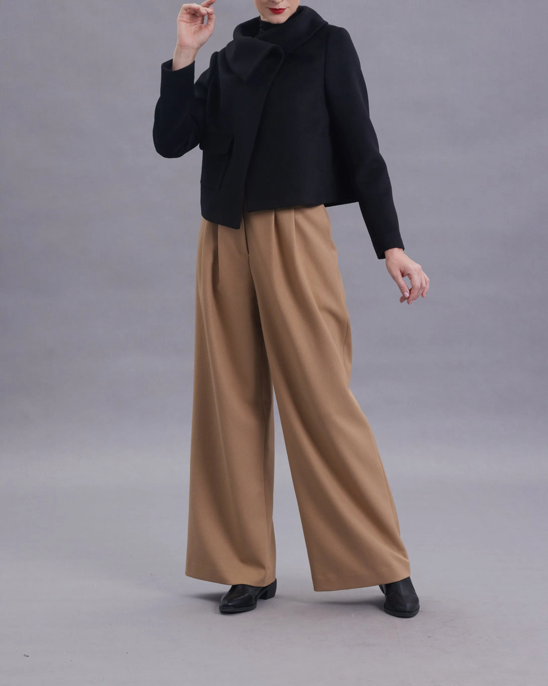 Isa Twill Wide-legged Long Pants