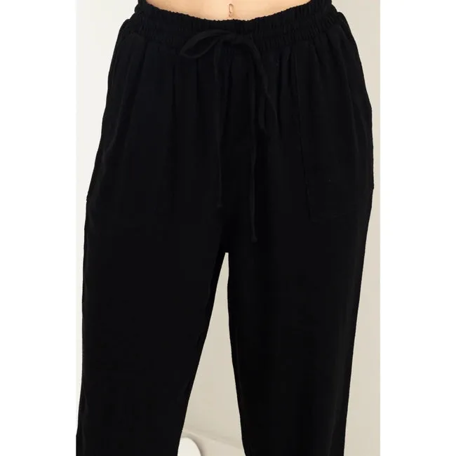 Janie Drawstring Jogger - Black