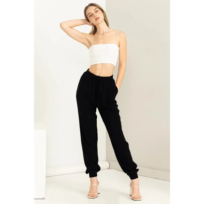 Janie Drawstring Jogger - Black