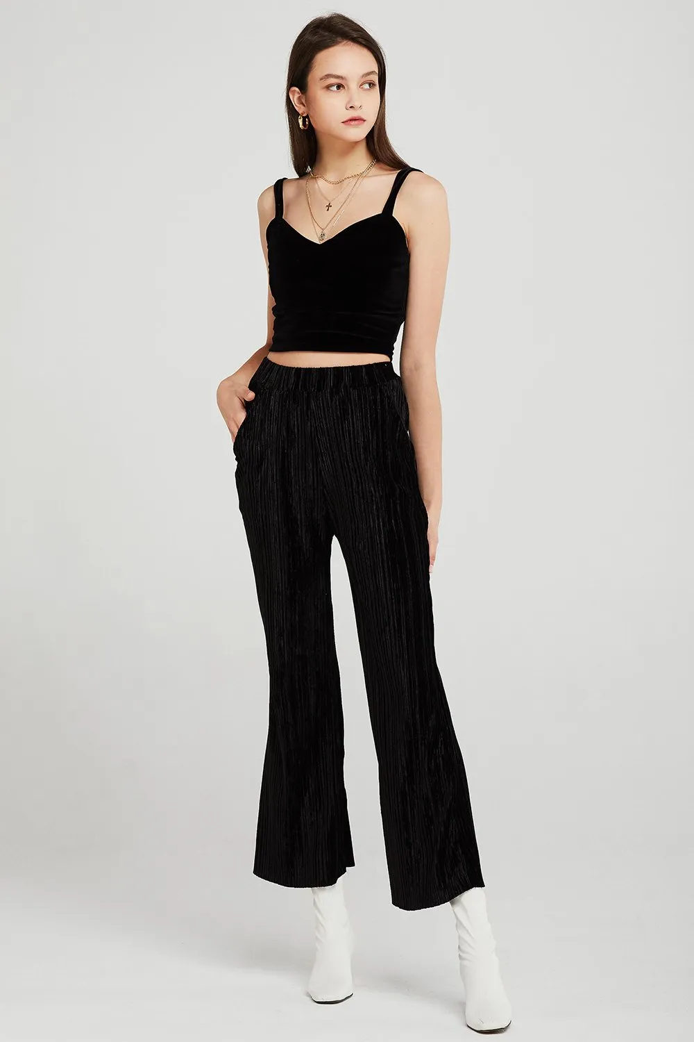 Jessica Crinkle Velvet Pants