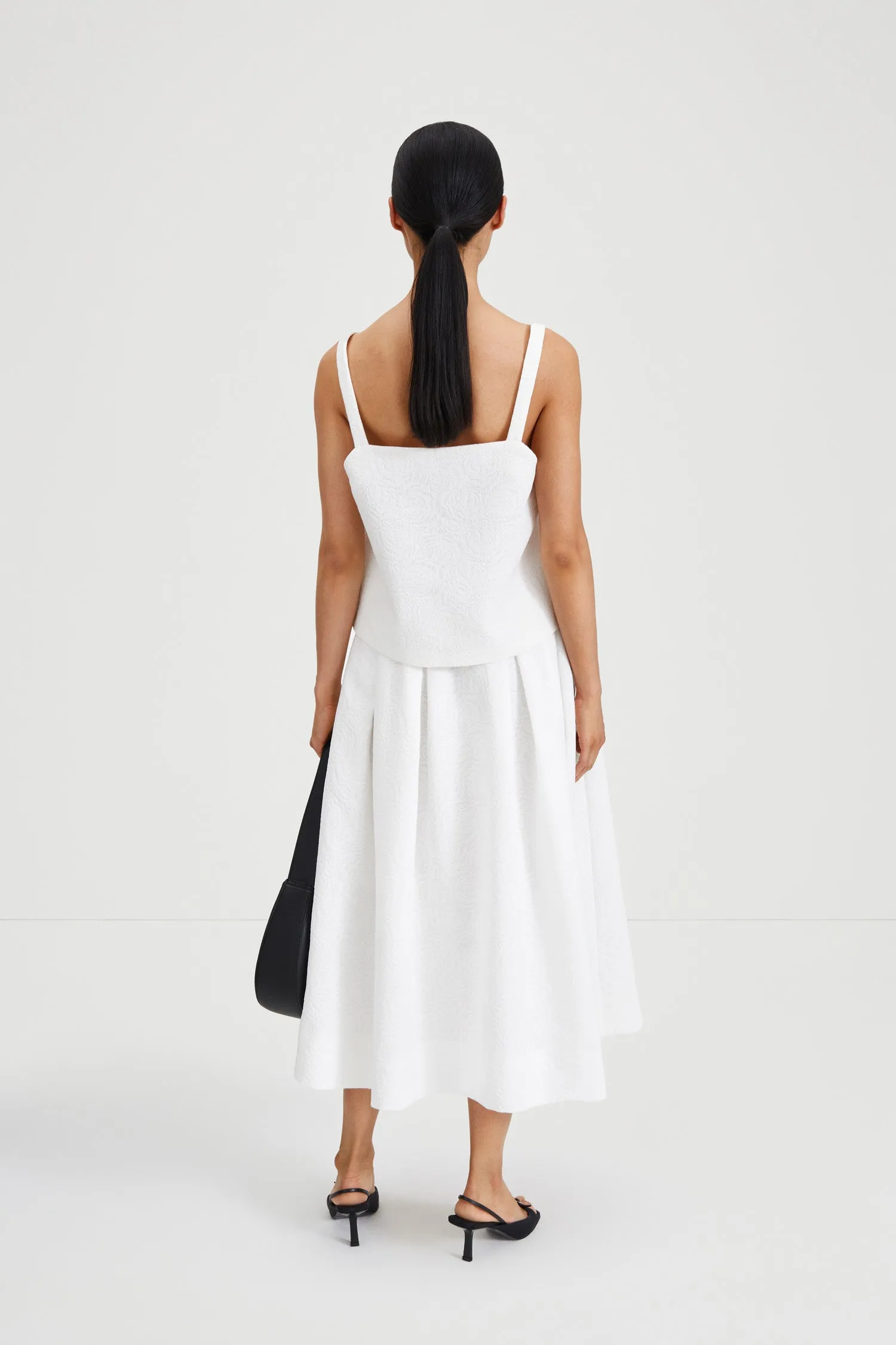 JOELLA JAQUARD SKIRT - WHITE