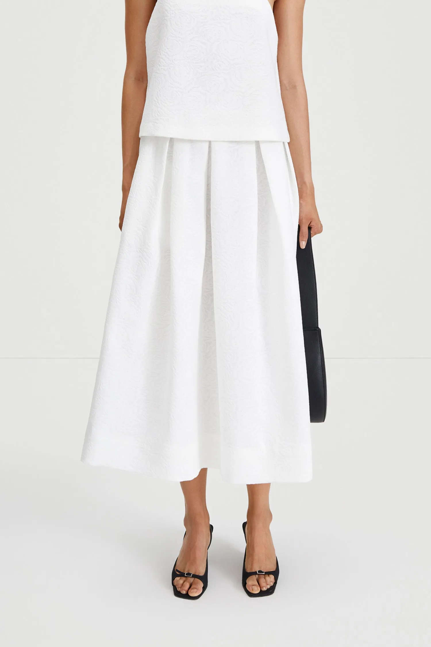 JOELLA JAQUARD SKIRT - WHITE