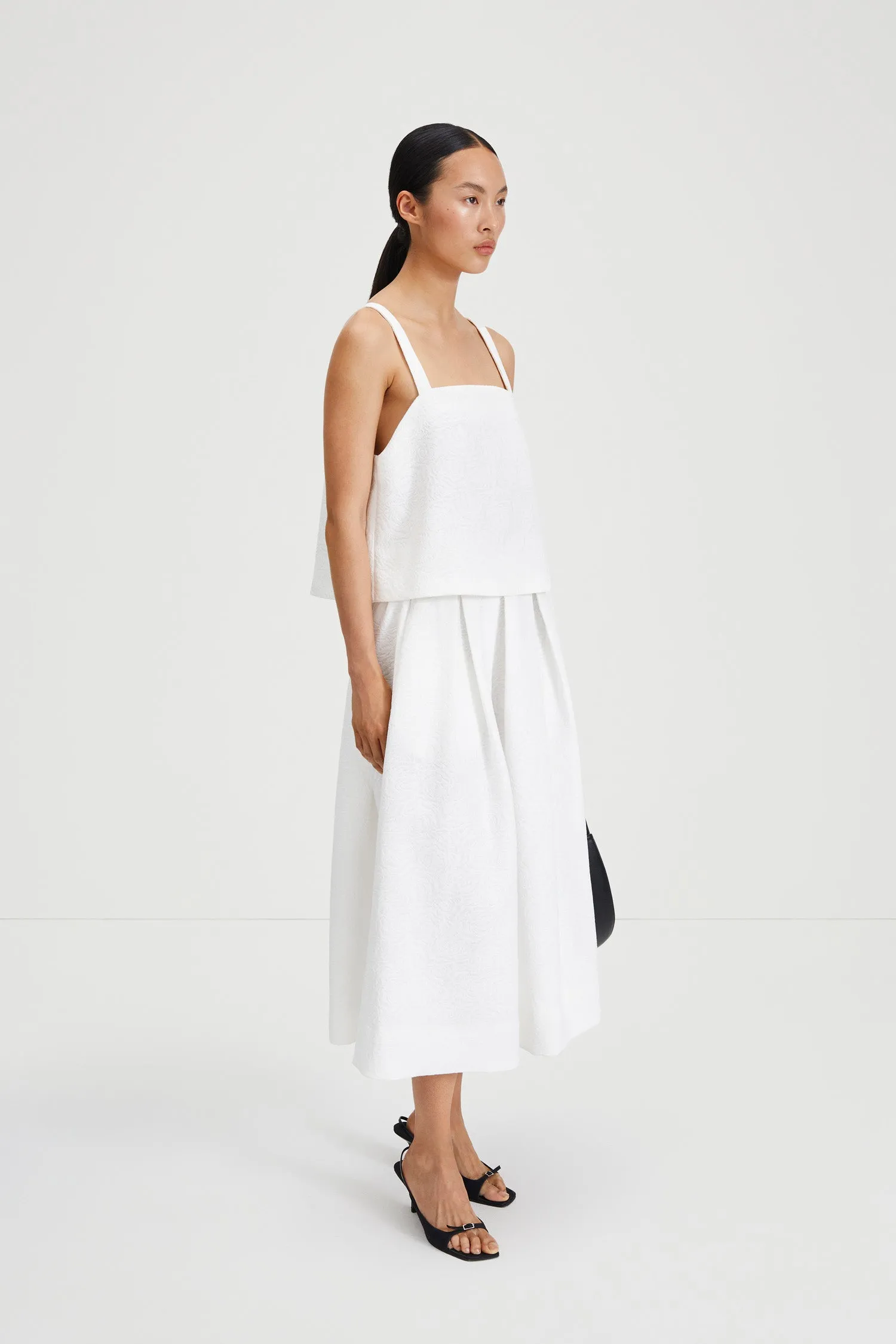 JOELLA JAQUARD SKIRT - WHITE