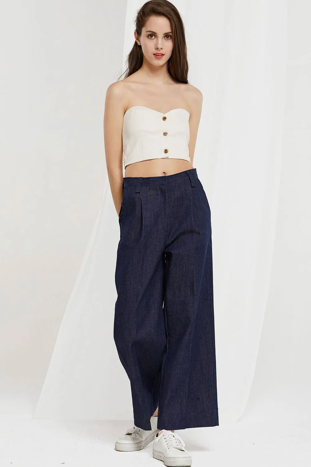 Kaia Wide Leg Raw Jeans