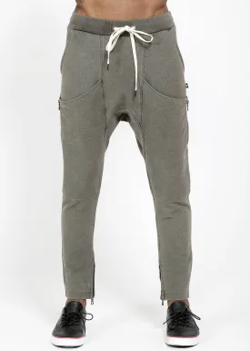 Konus Men's Over-dyed Drop Crotch Sweatpants in Charcoal