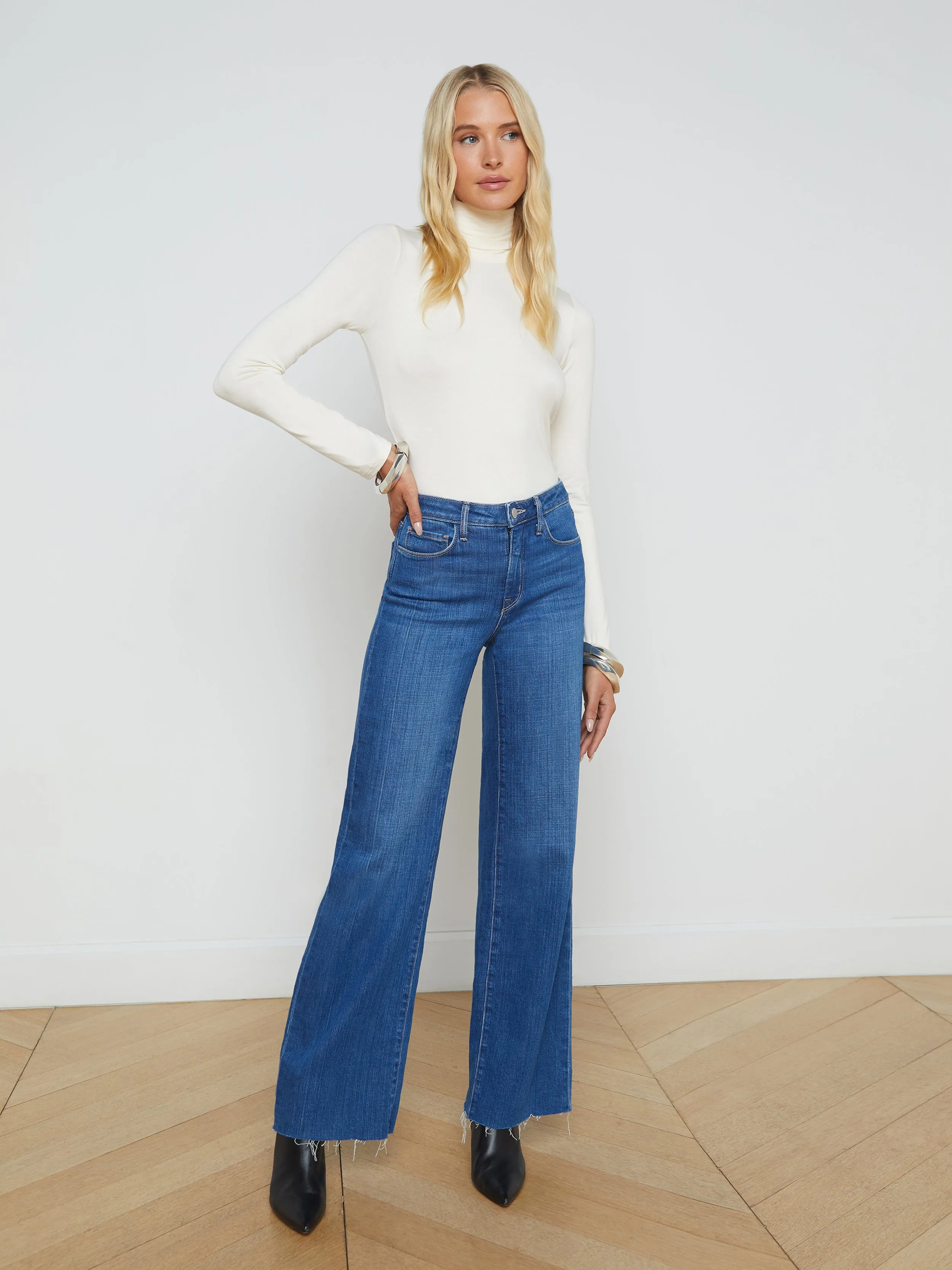 Scottie Wide Leg Jeans in Apollo - High Waist, Vintage Style Denim