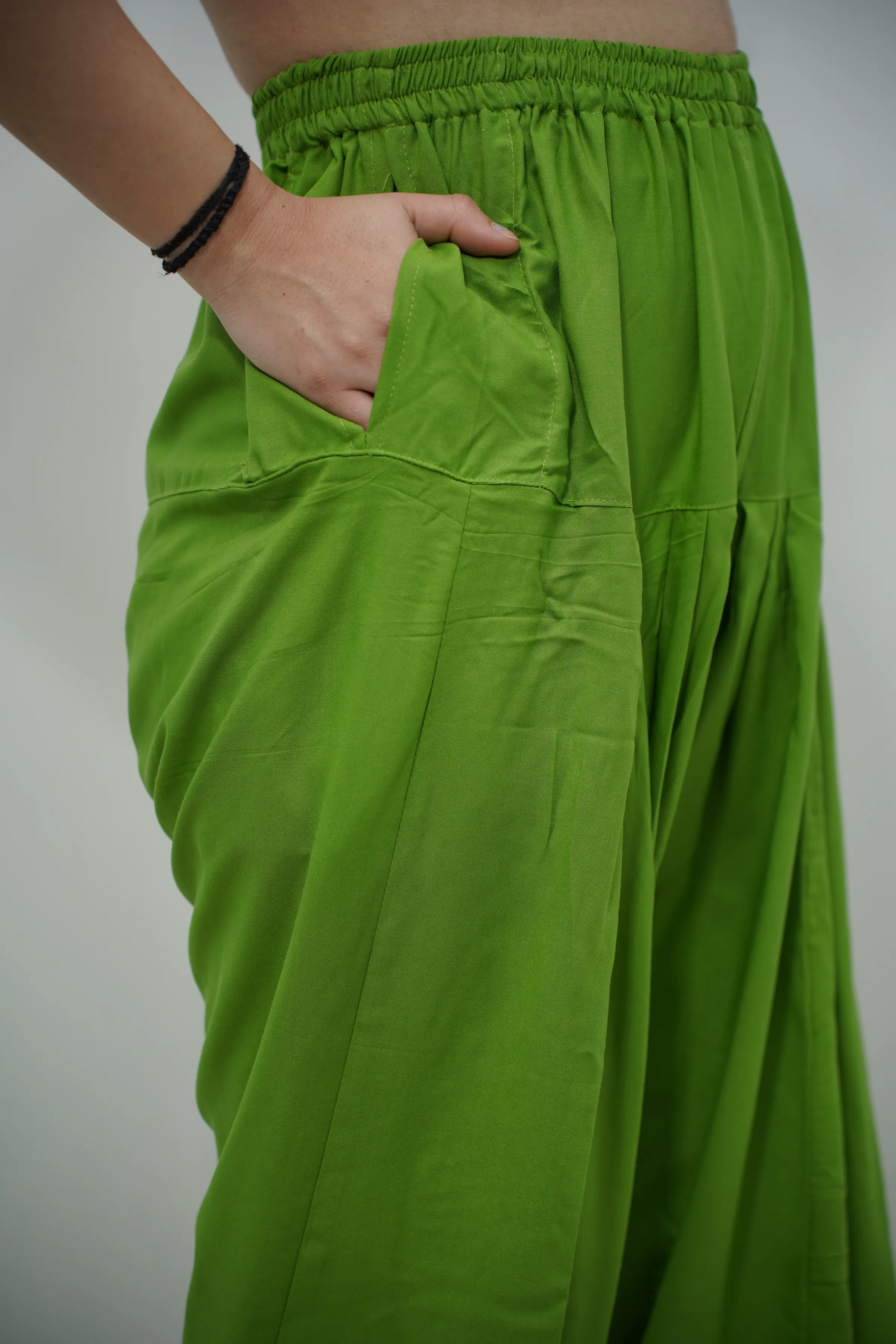 Light Green Pleated Rayon Salwar