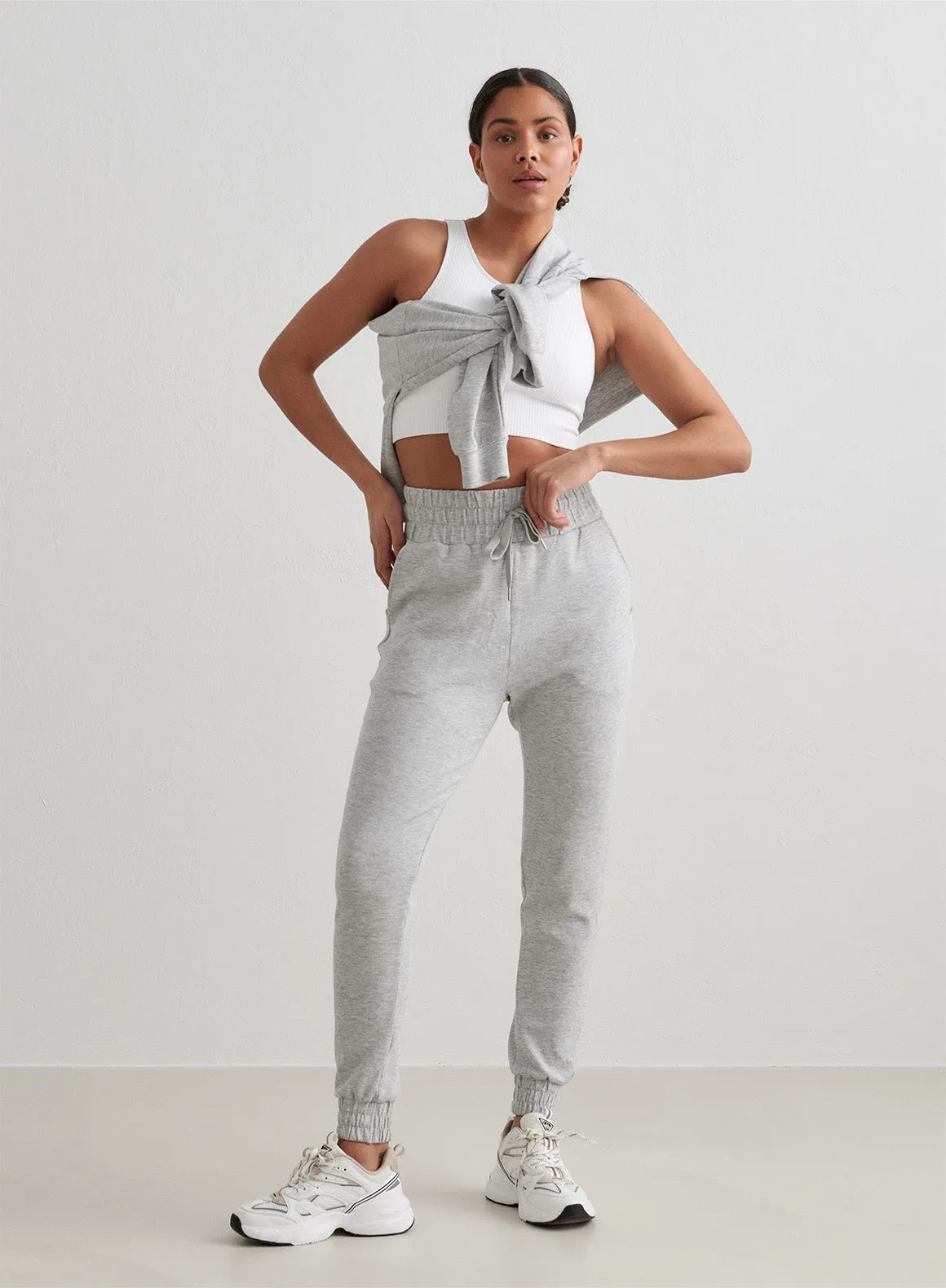 Light Grey Melange Comfy Sweatpants