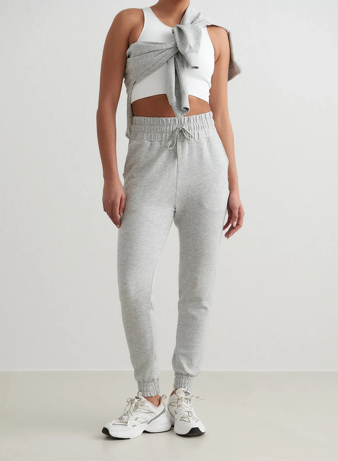 Light Grey Melange Comfy Sweatpants