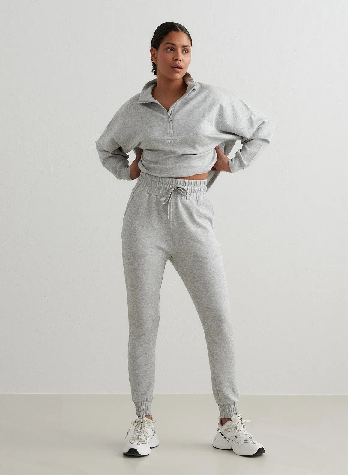 Light Grey Melange Comfy Sweatpants