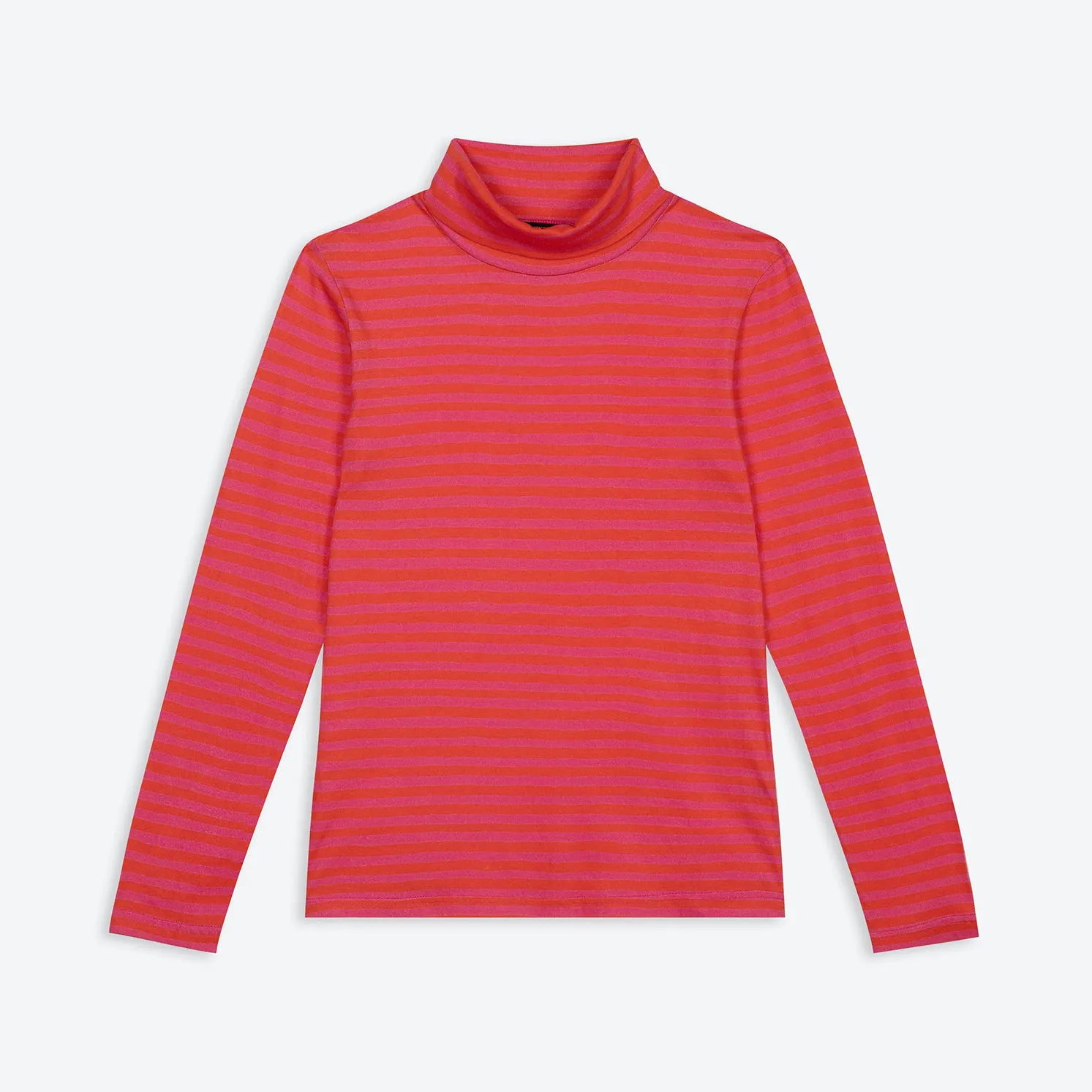 Lowie Pink Stripe Organic Roll Neck