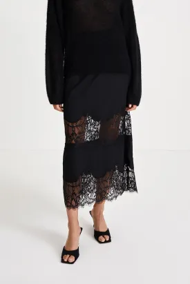 MAGDA LACE SKIRT - BLACK