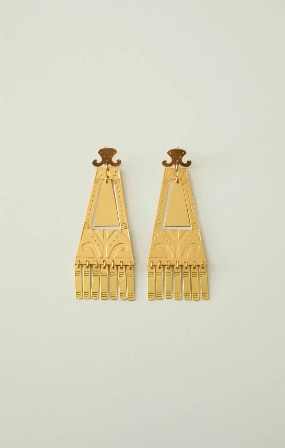 Matte Gold Triangle Earrings