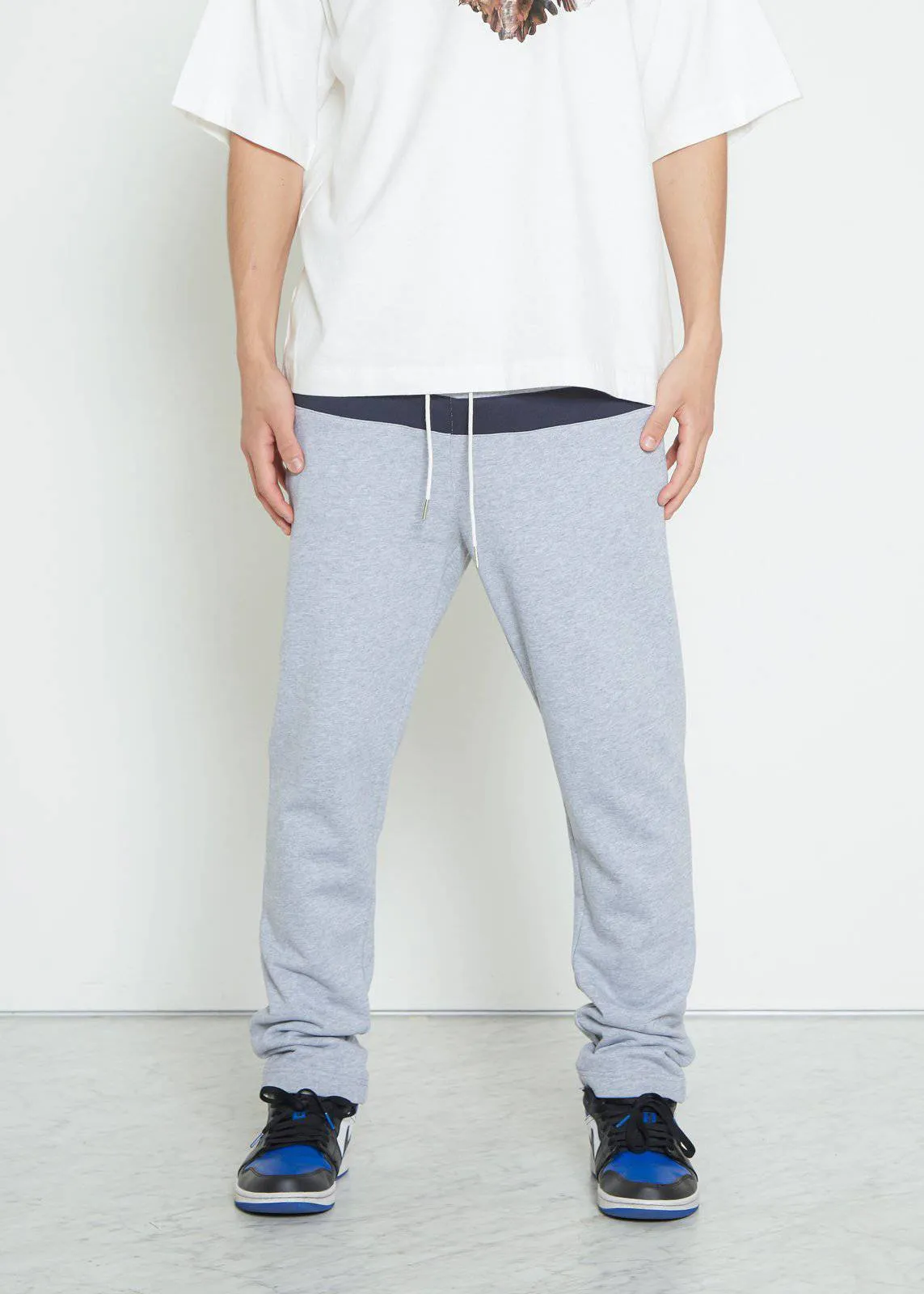 Men's Stripe Sweatpants in Heather Grey