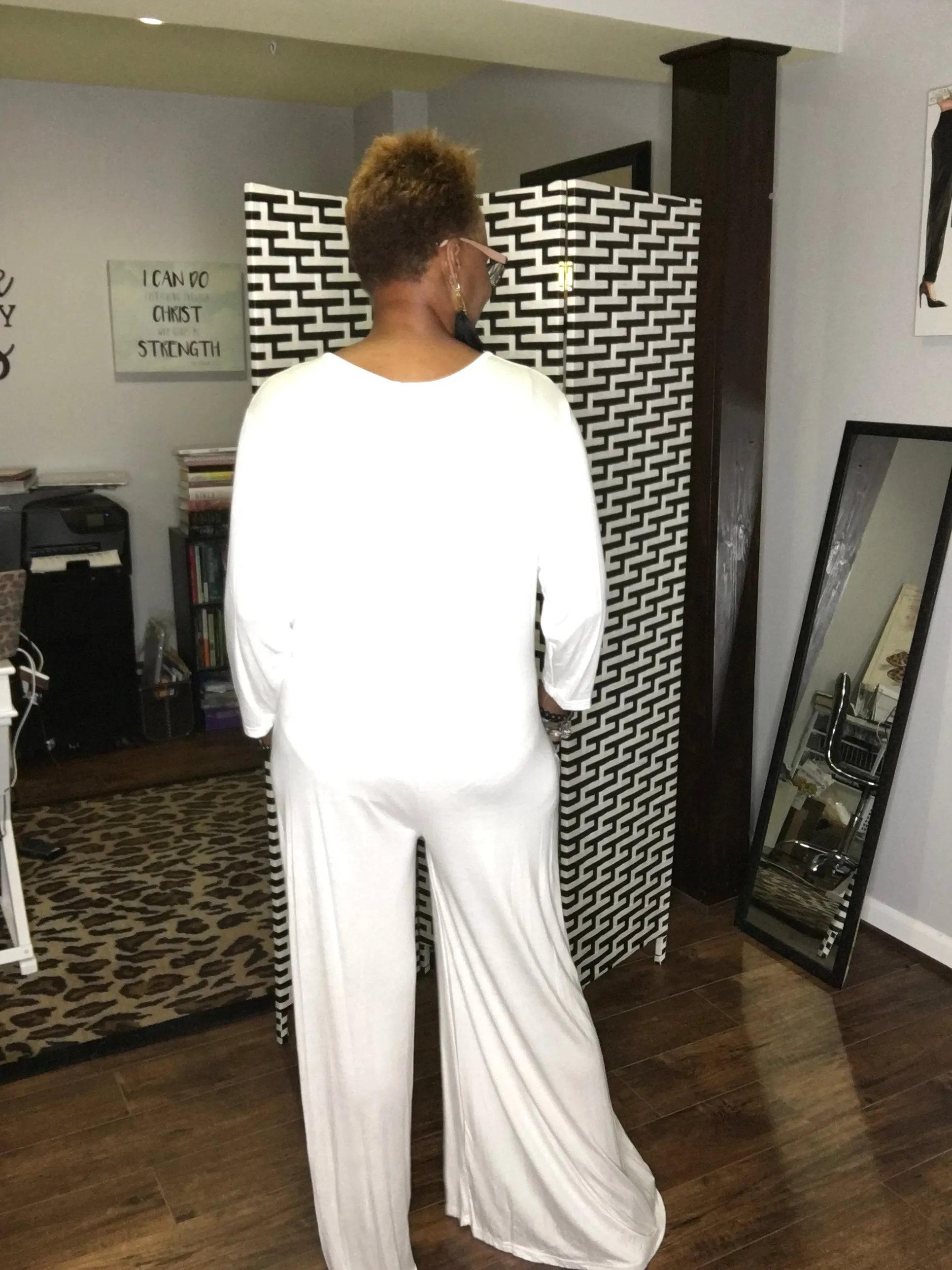 Michelle Wide Leg Knit Jumpsuit (One Size)