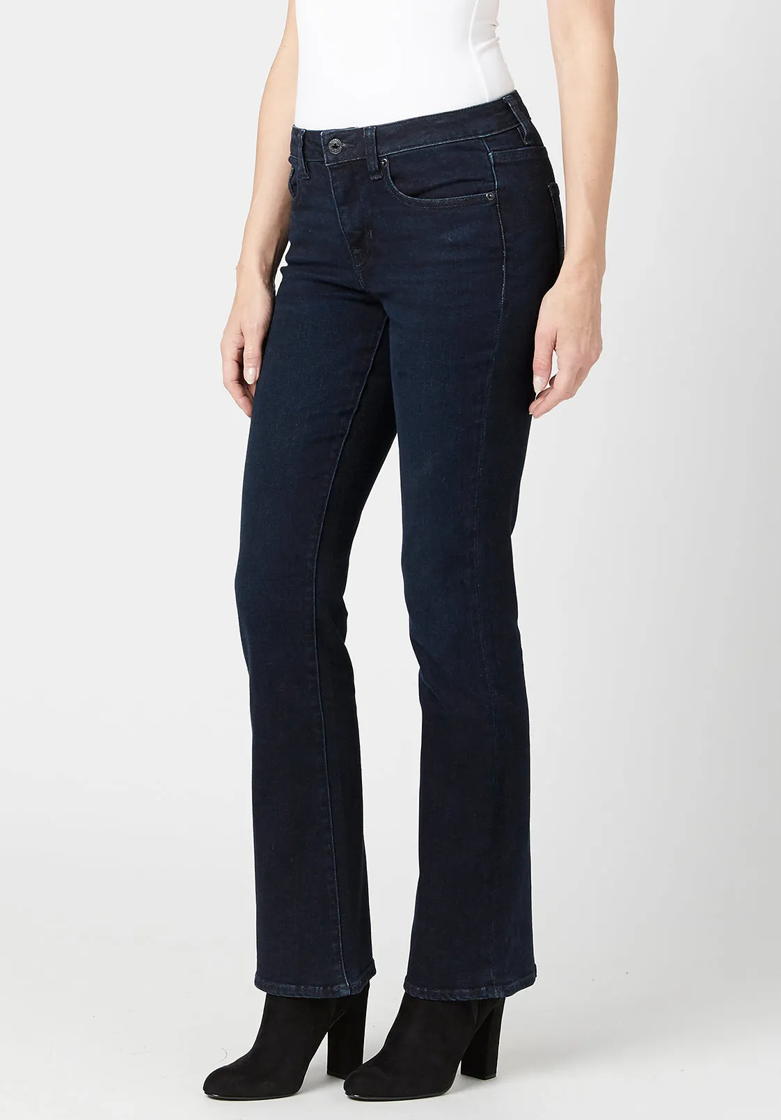 Mid Rise Bootcut Queen Women's Jeans in Dark Blue - BL15832