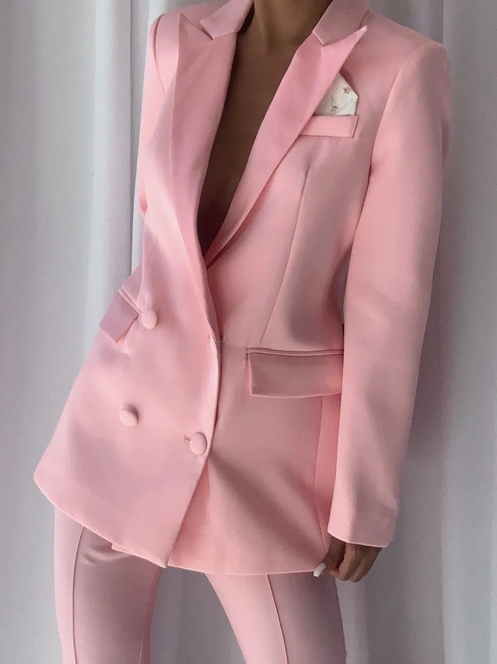 MILY Blazer & Flared Pants Set in Pink