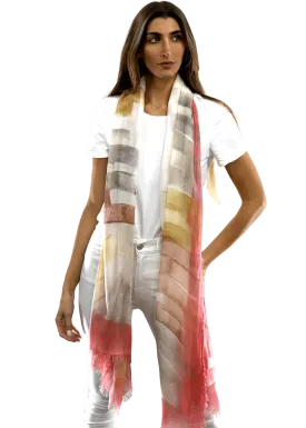 Multi Colored Italia Scarf With Brush Stroke Print