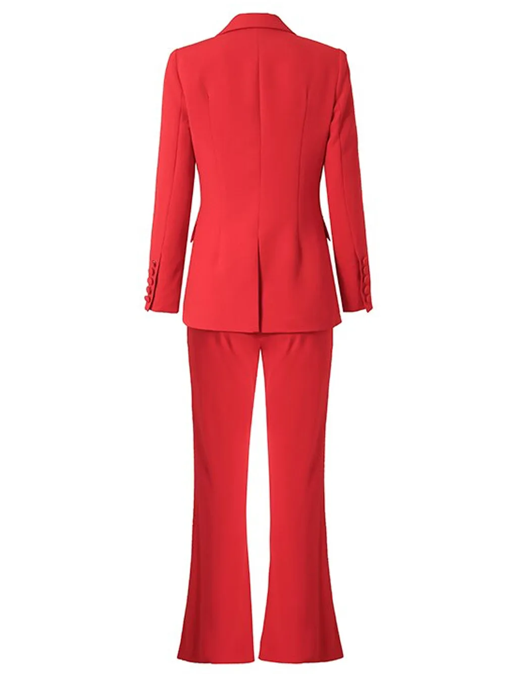 NAOMA Red Blazer and Flared Pants Set