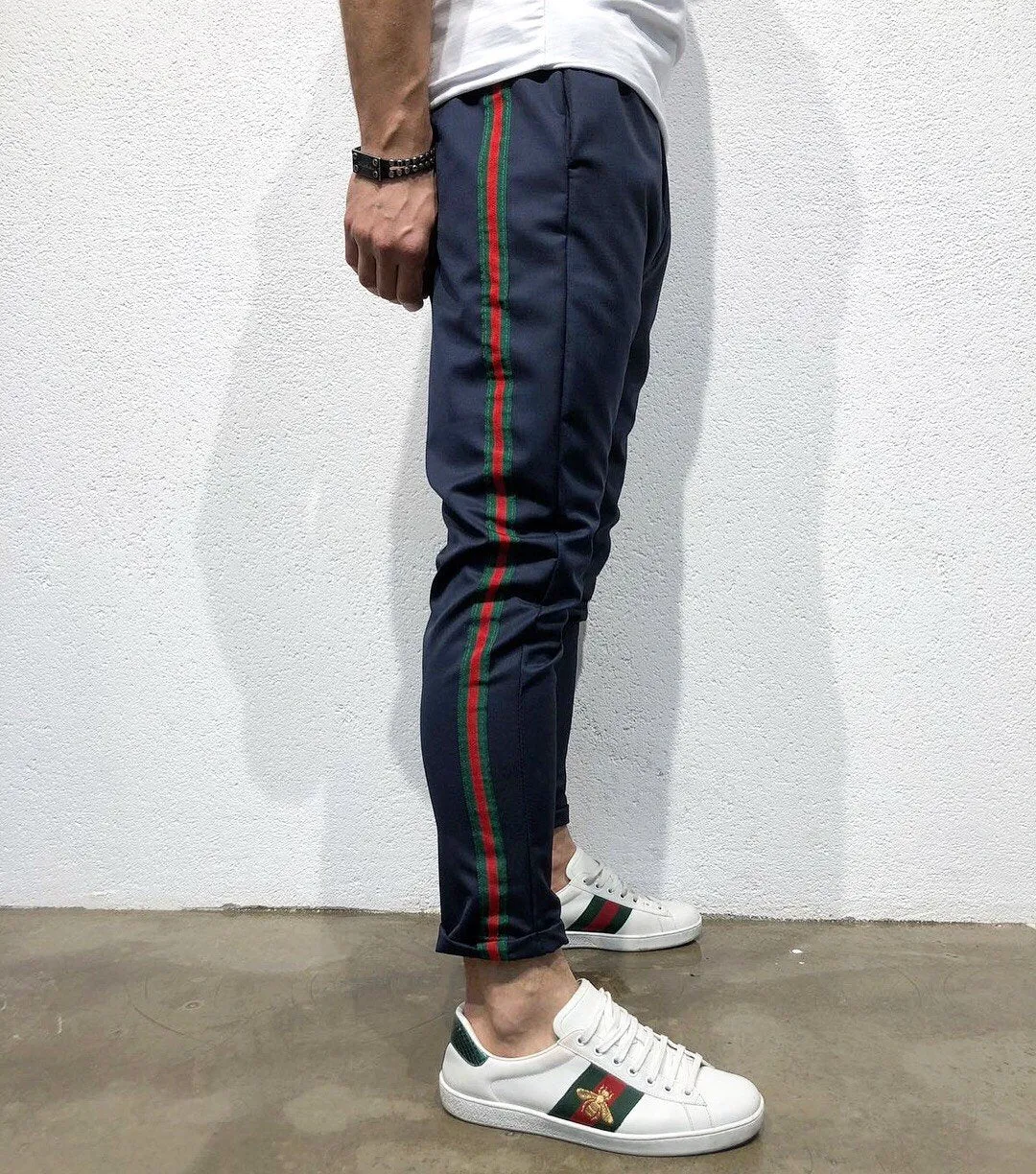 Navy Striped Jogger Pant B148 Streetwear Jogger Pants