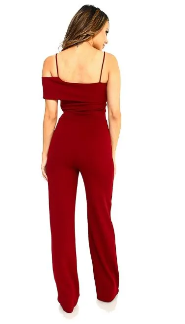 Off The Shoulder Spaghetti Strap Jumpsuit