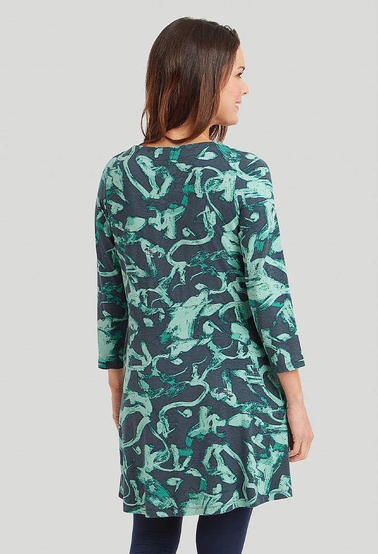 Paint Strokes Flavia Tunic - Blue Mix