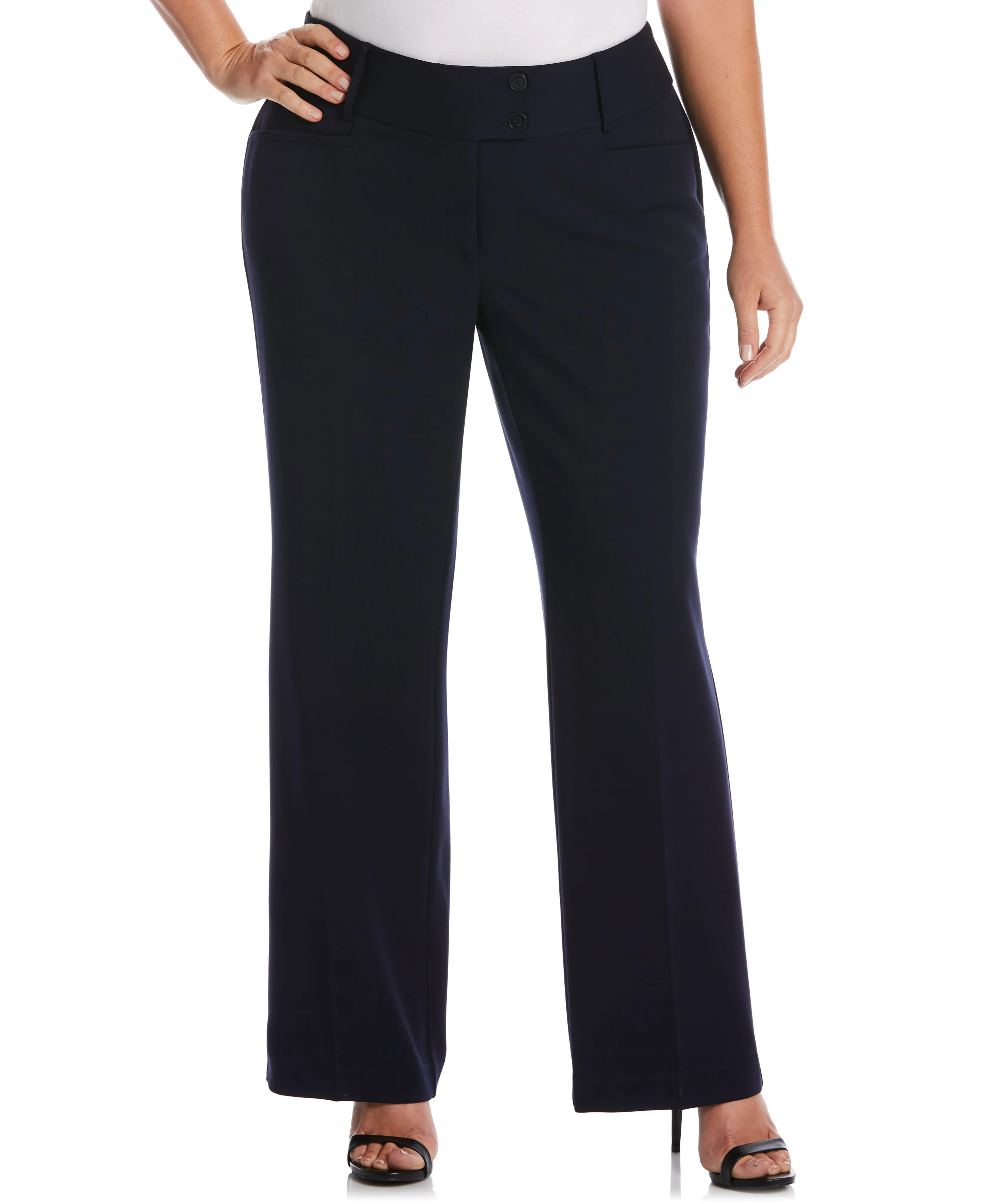 Plus Size Gabardine Bootcut Pant - Curvy Fit